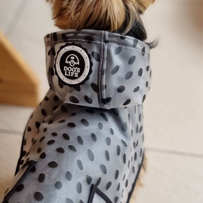 Dog's Life Summer Raincoat - Spots Black