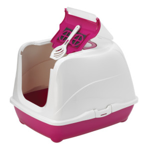 Moderna Flip Cat Litter Box & Scoop - Hot Pink