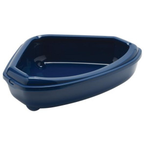 Moderna Corner Litter Box with Rim - Blueberry Blue