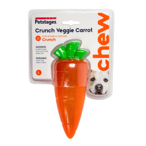Petstages Crunch Veggies Carrot Dog Chew Toy - Large