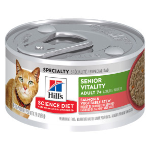 Hill's Science Plan Senior Vitality Wet Adult Cat Food - Salmon & Vegetable
