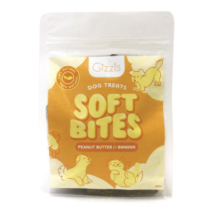 Gizzls Peanut Butter & Banana Soft Bites Dog Treats – 500g