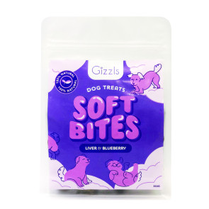 Gizzls Liver & Blueberry Soft Bites Dog Treats – 500g