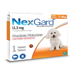 NexGard Small Dog 2-4kg Chewable Tick & Flea Tablet
