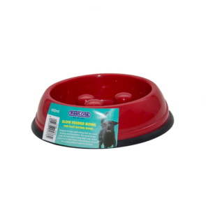 Marlton's Plastic Slow Feeder Pet Bowl - Red