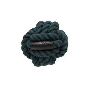 Urbanpaws Rope and Leather Ball Dog Toy - Teal